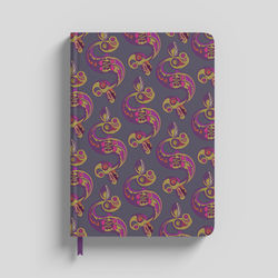 Trimontium notebook mockup - Roman artefact pattern