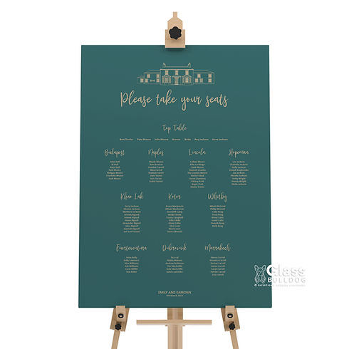 Emily and Eamonn - bespoke table plan