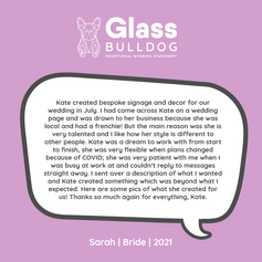 Glass Bulldog Wedding stationery review - sarah