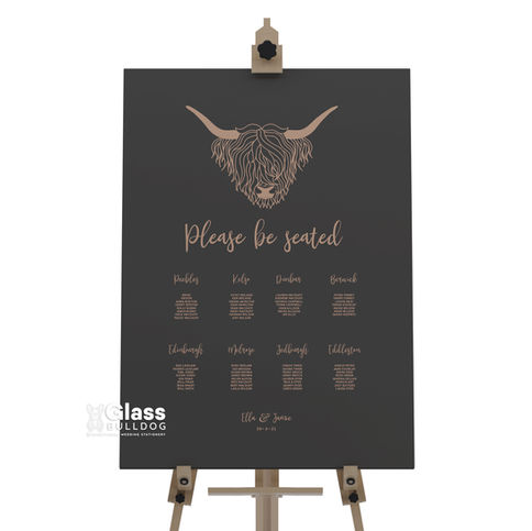 Highland cow - Seating plan for wedding