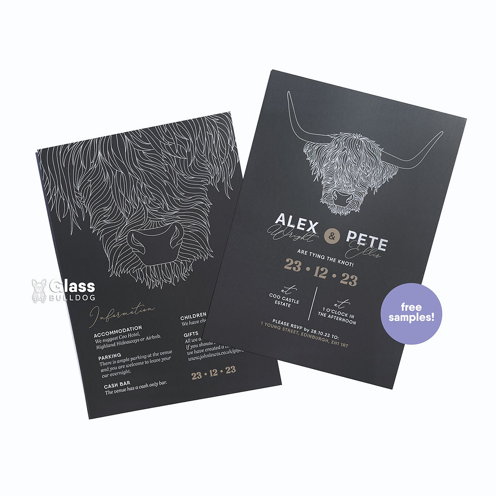 Highland cow - Wedding invitation