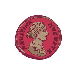 Bespoke graphic of a Roman coin