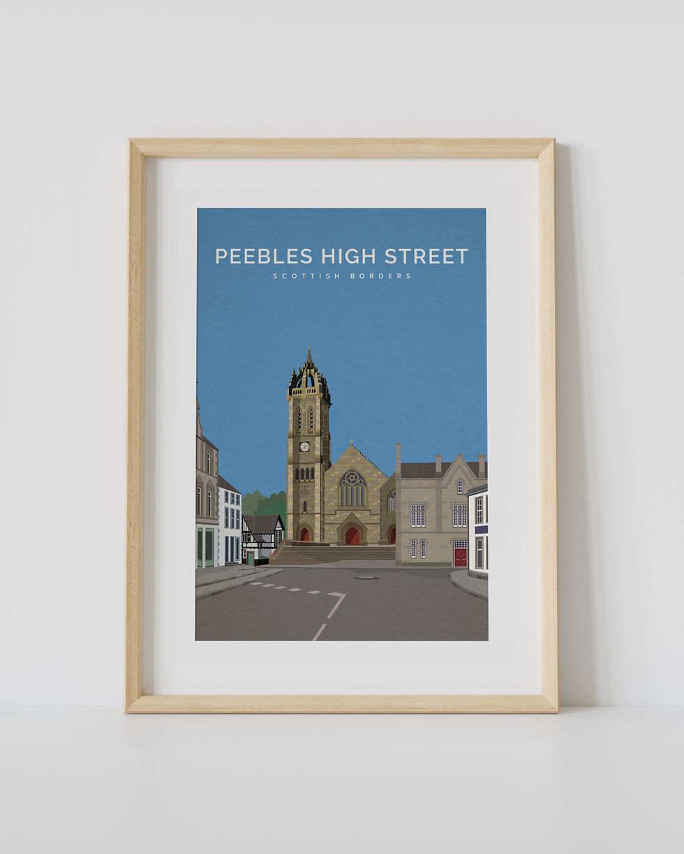 A4 Print of Peebles High Street in the Scottish Borders