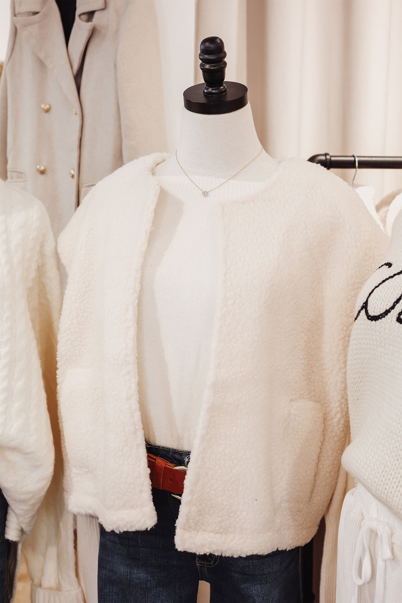 Brushed fleece pullover.