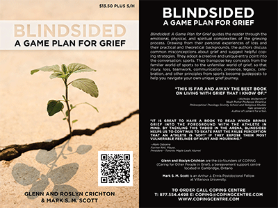 The blindsided book, written by COPING founders Ros & Glenn Crichton & Mark Scott