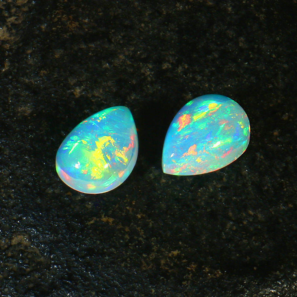 Thumbnail: Pear Shape Blue Opal Matching pair
