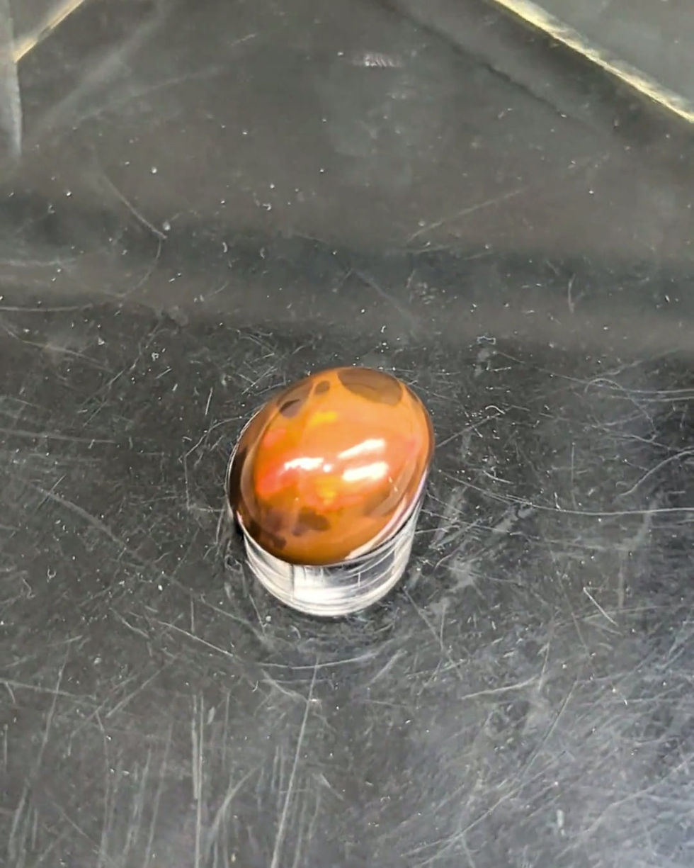 Thumbnail: 3 carat natural Ethiopian opal brown oval for October birthstone