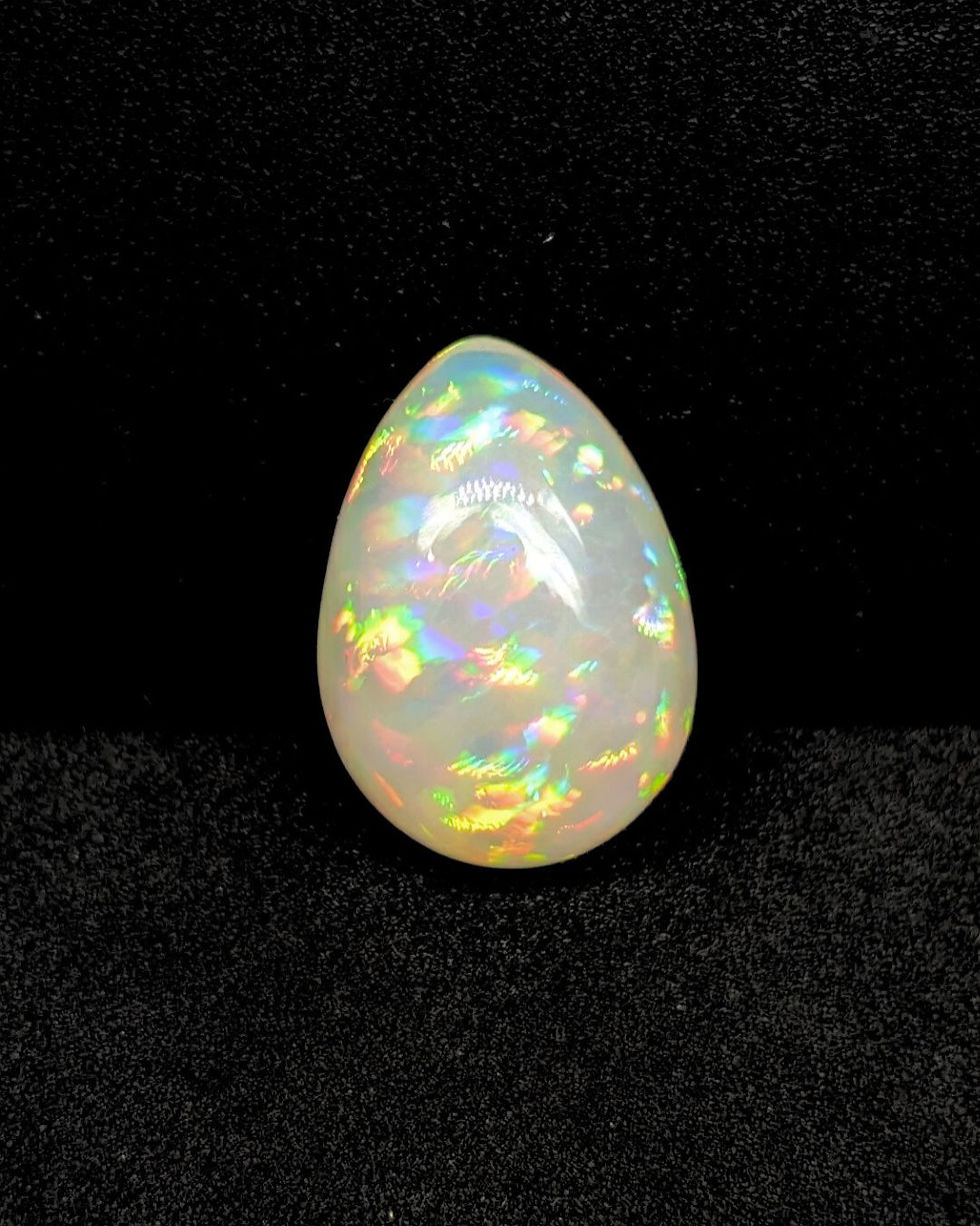 Thumbnail: Pear cabochon Ethiopian opal untreated gem
