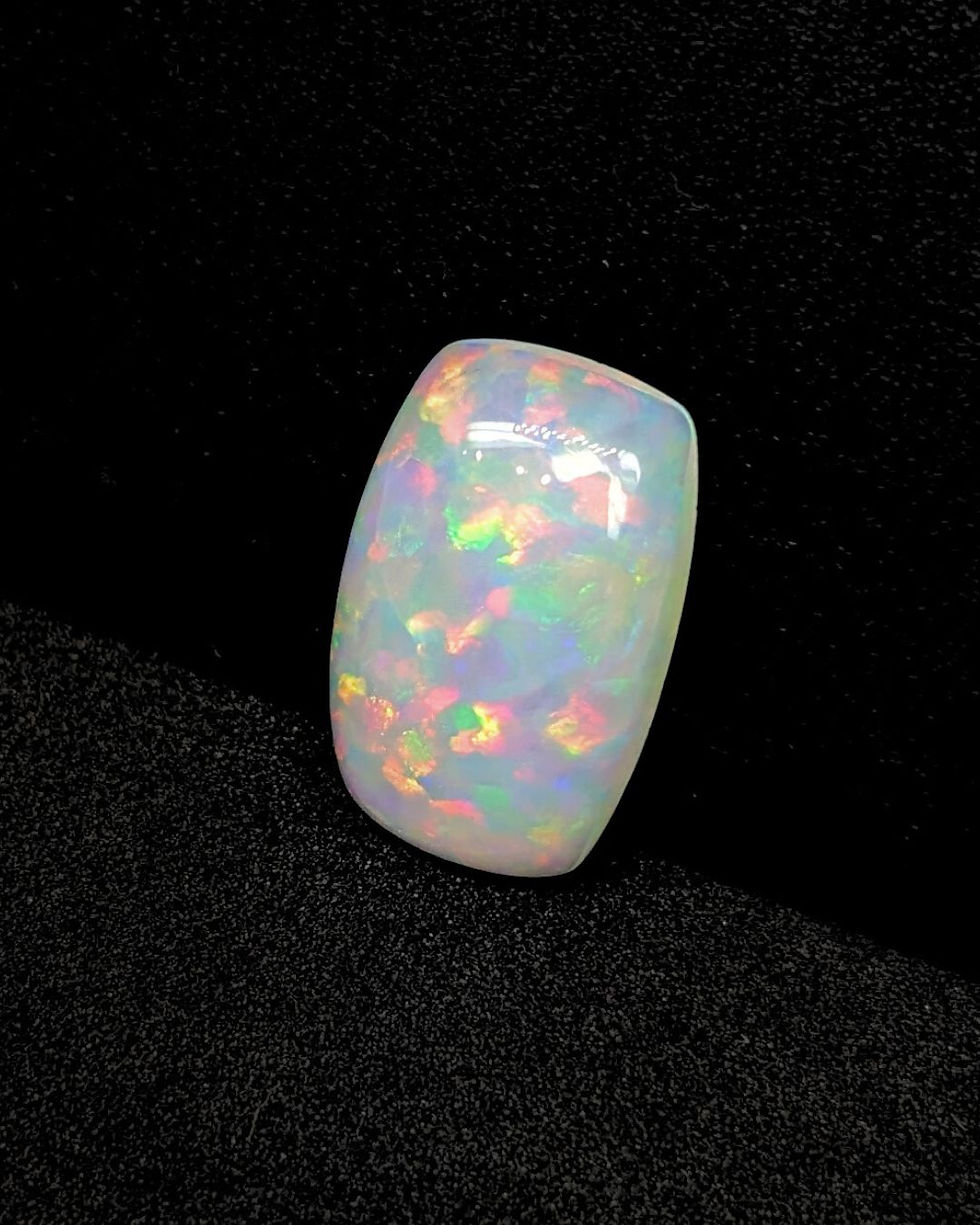 Thumbnail: AAA Grade Loose Ethiopian white opal cabochon with natural fire