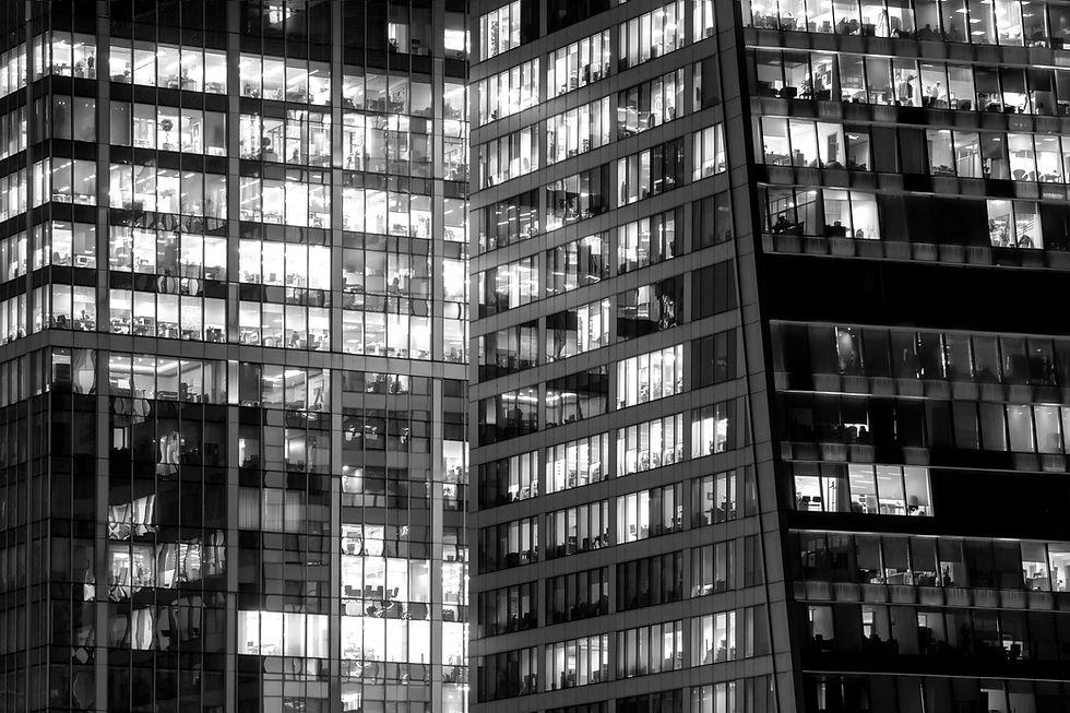 Office buildings by night