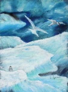 Ute Hansen, Terns on the rocks II, 22x24cm.jpg