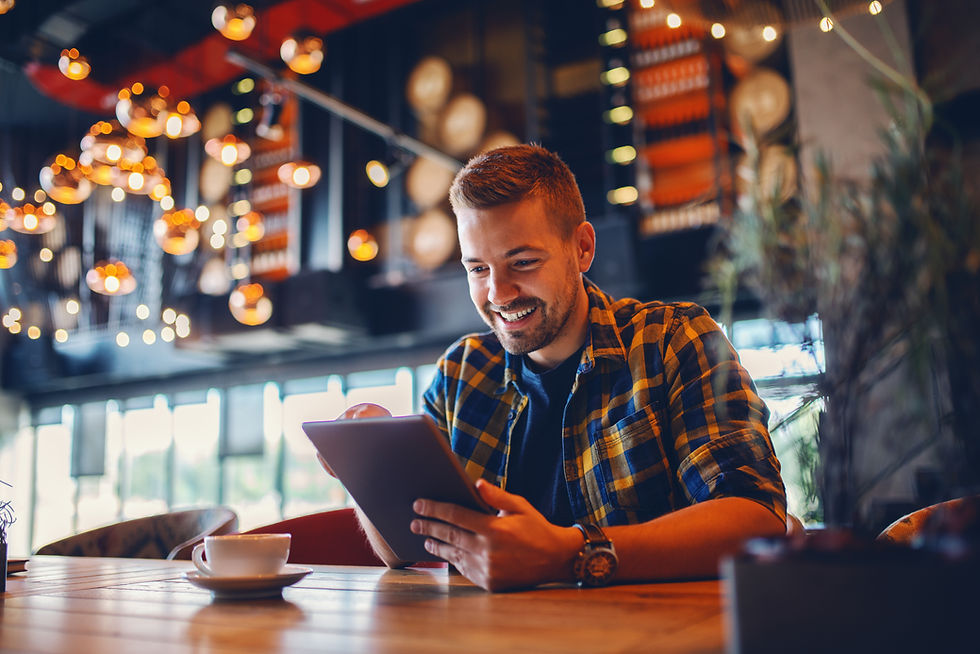 Man using an iPad
