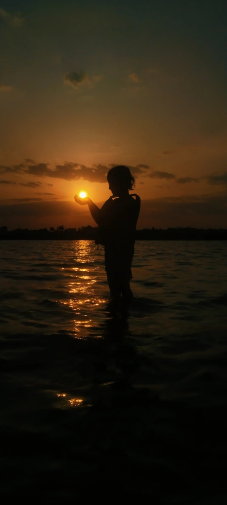 Sunset in River Kollidam, Mangrovebay Ecocamp Standup Paddle Expeditions India