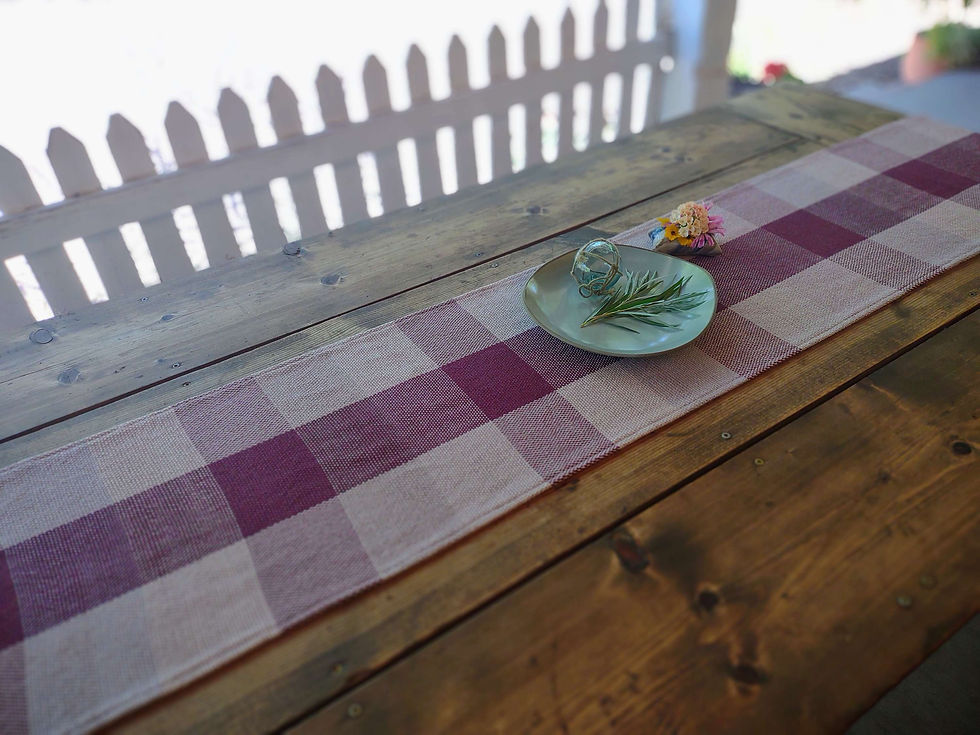 Thumbnail: 'Wisteria' Organic Cotton Handwoven Tablerunner