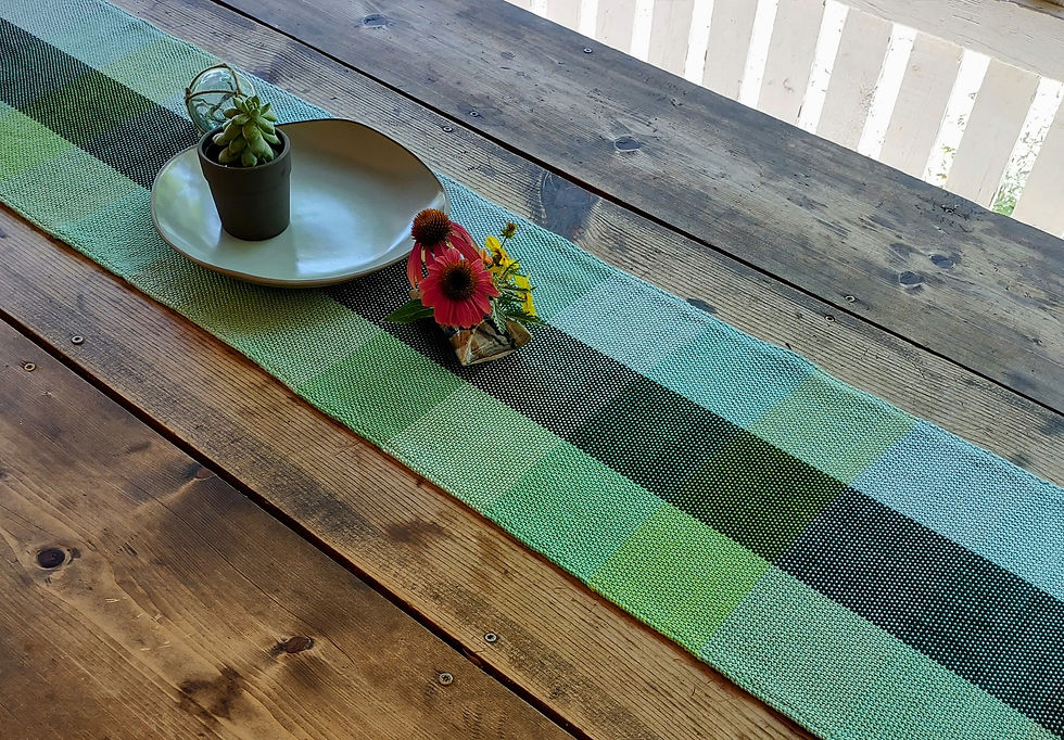 Thumbnail: 'Sea' Organic Cotton Handwoven Table Runner