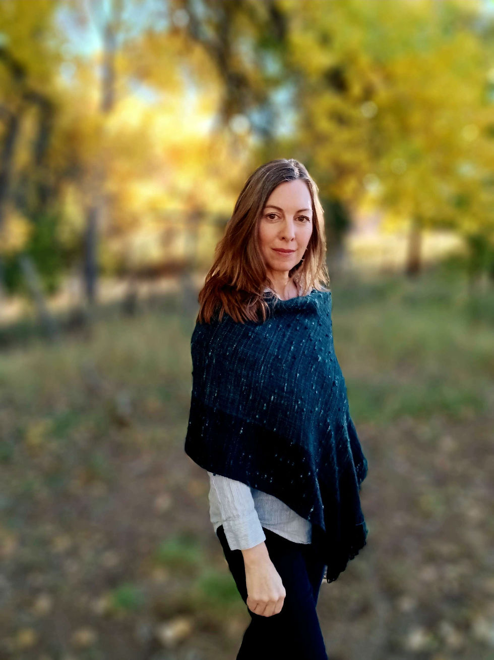 Thumbnail: 'Deep Sea' Capelet, Merino Wool, Yak & Nylon
