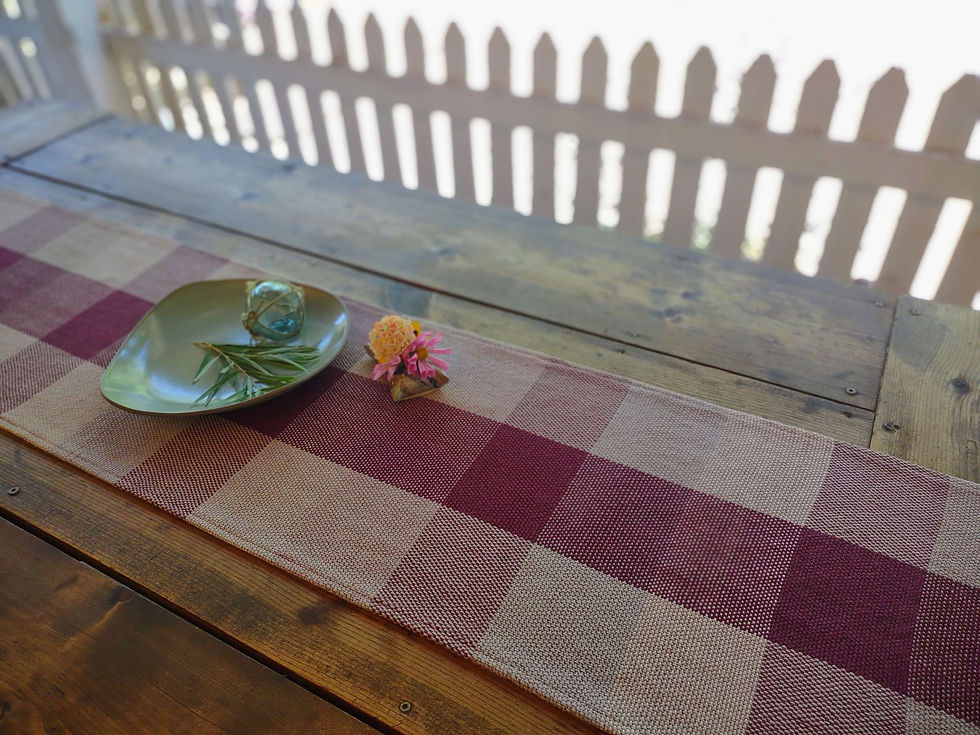 Thumbnail: 'Wisteria' Organic Cotton Handwoven Tablerunner