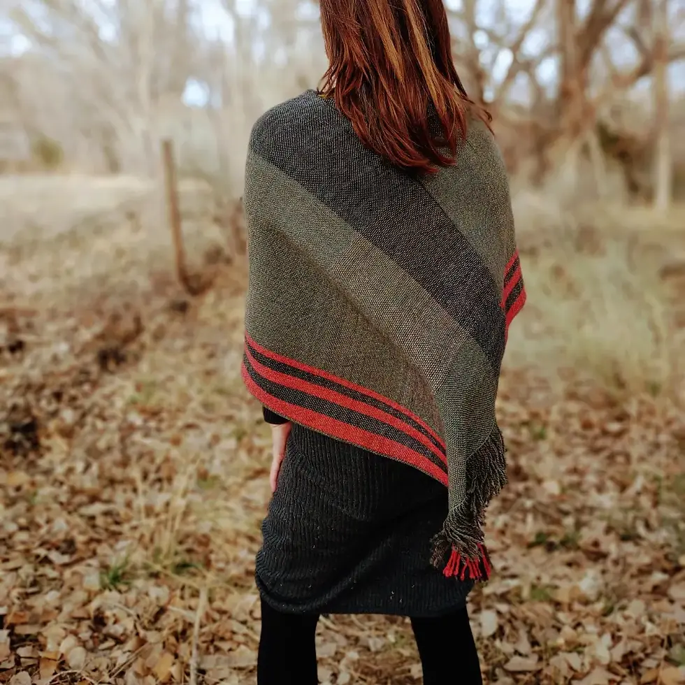 Thumbnail: Oriental Poppy Capelet, Suri Alpaca & Merino Wool