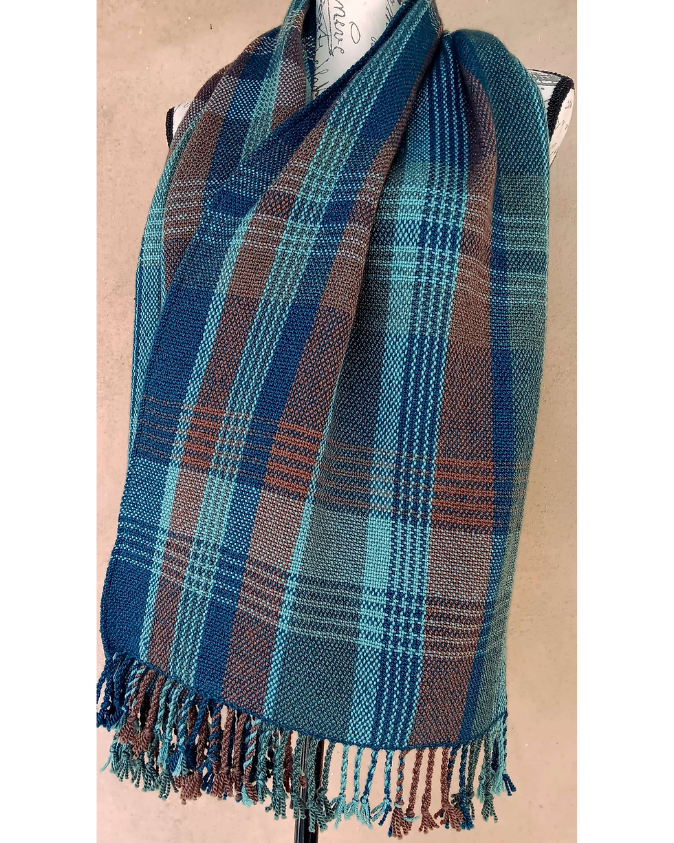 Thumbnail: 'Abiquiu' Freestyle Plaid Scarf, Merino Wool, Baby Alpaca & Yak