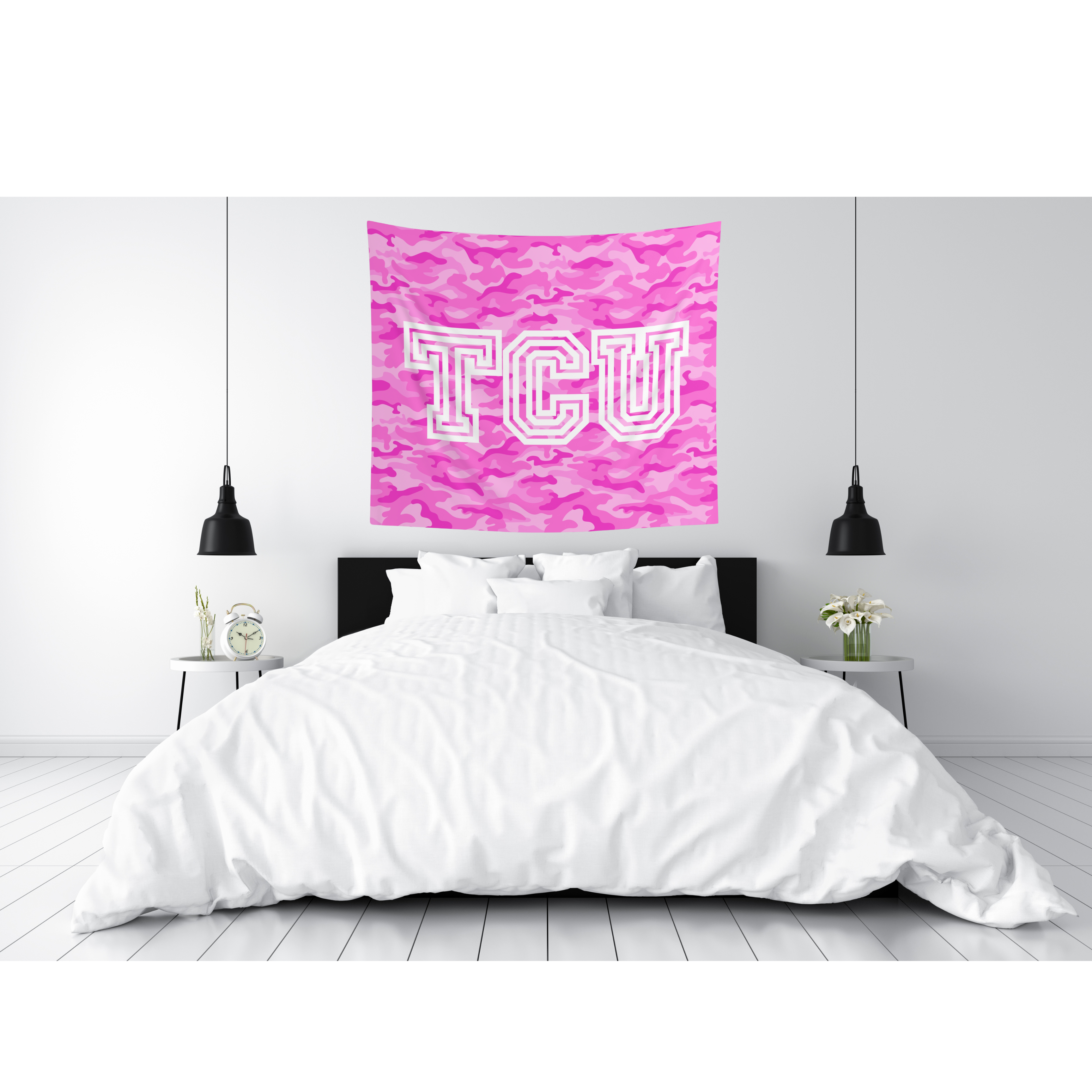 TCU Inline Pink Fabric Canvas Wall Art - Camo Texas Christian Universit