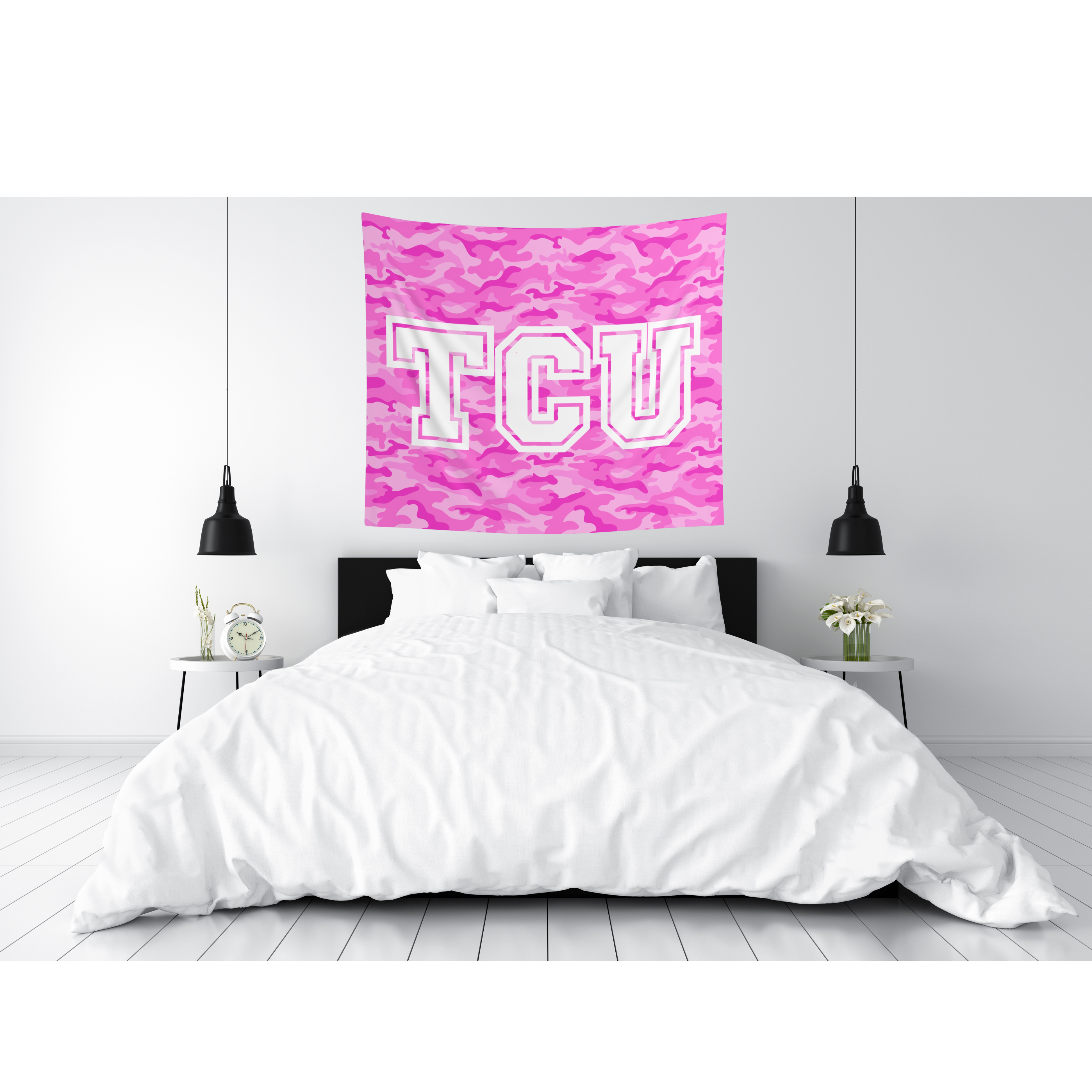TCU Pink Fabric Canvas Wall Art - Camo Texas Christian University