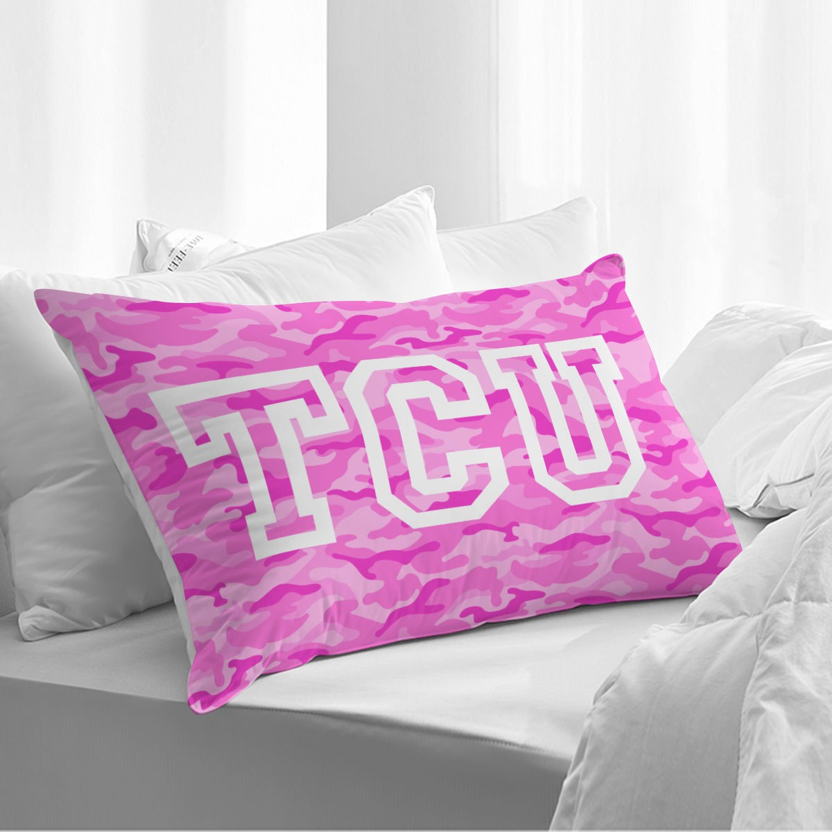 TCU Pillowcase Pink Camo - Texas Christian University