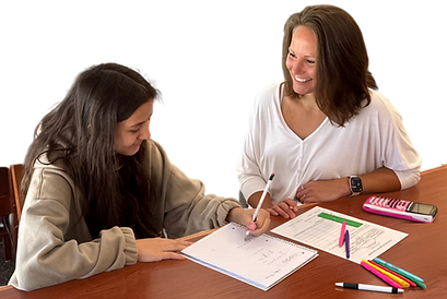 Tutor working one-on-one with a student during a tutoring session