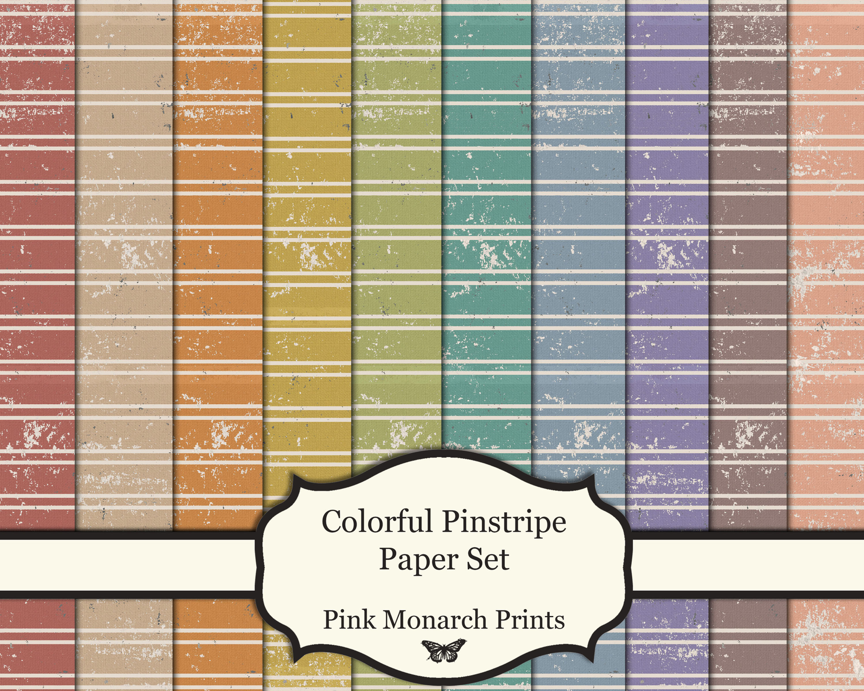 Colorful Pinstripe Paper Set