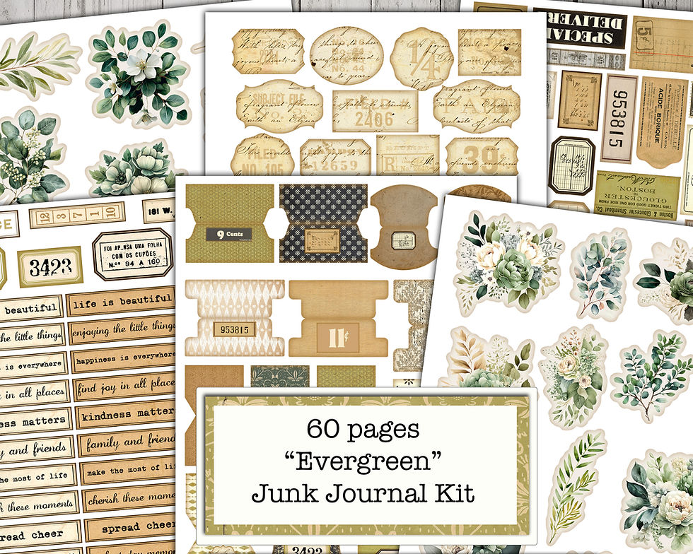 Thumbnail: December Kit 'Evergreen' Junk Journal Kit 2024