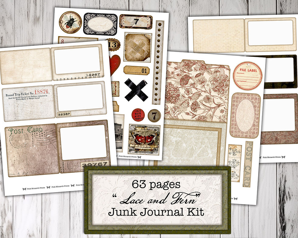 Thumbnail: April 2026 'Lace And Fern' Junk Journal Kit