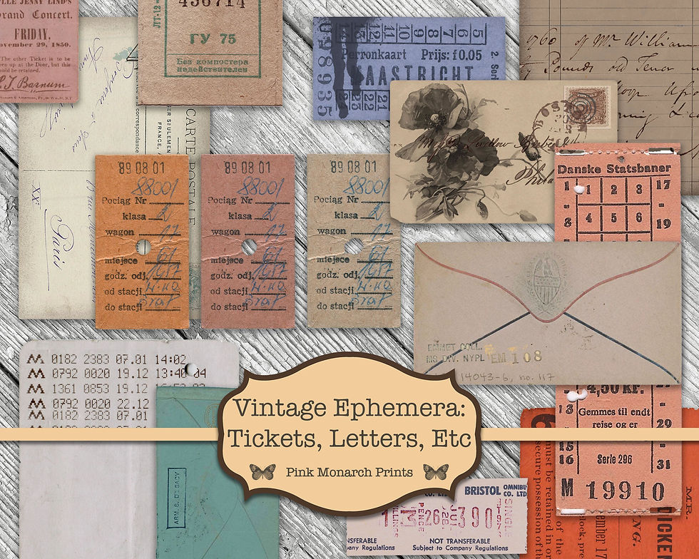 Thumbnail: Vintage Ephemera Tickets Letters Etc