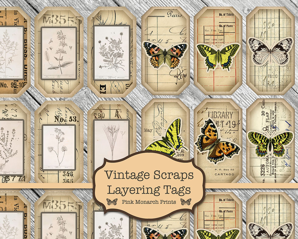 Thumbnail: Vintage Scraps Layering Tags