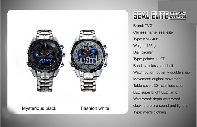 Thumbnail: Trendy Men's Sport Watch TVG KM-468 Fashion LED