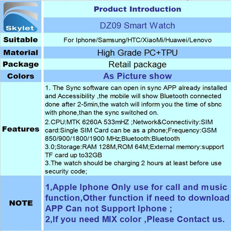 Thumbnail: Latest DZ09 Bluetooth Smart Watch For Apple