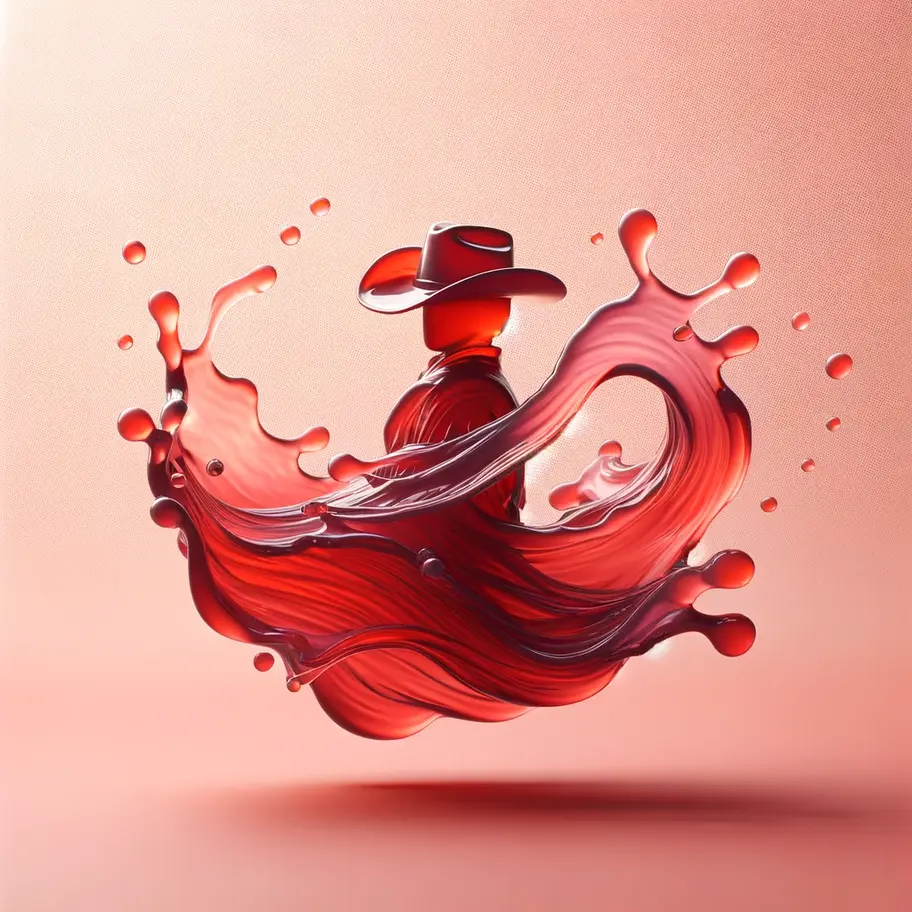 alt="Cowboy Cleaner - transparent reddish magenta fluid creating ripples"