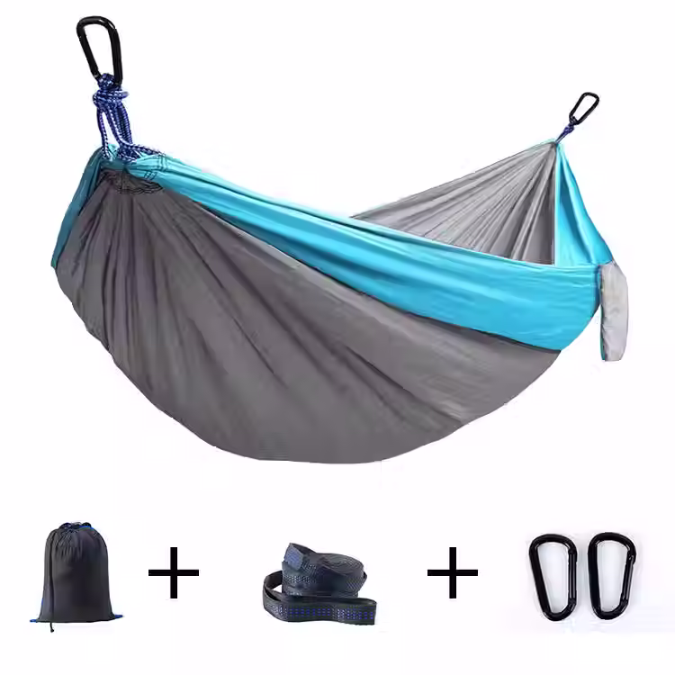 Camping Hammock-Light blue and grey