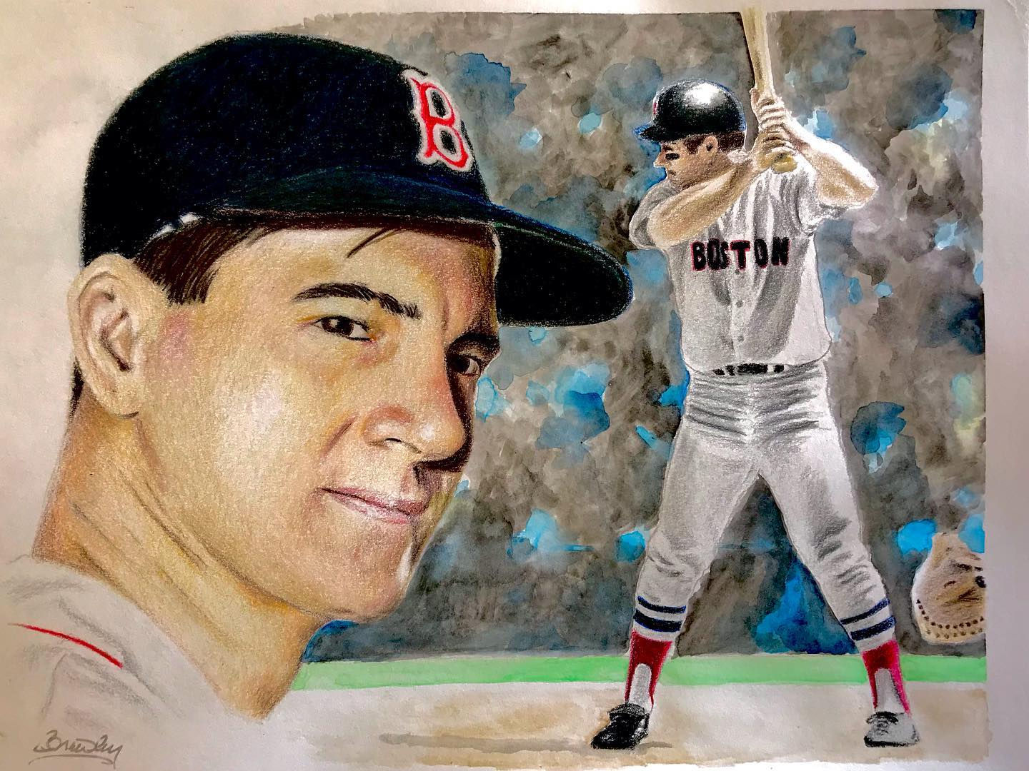 "Young Yaz" (Mixed Media, 9x12")