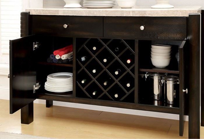 Thumbnail: GLASSTONE I -Genuine Marble Table Top / Parson Chairs / Leatherette / So