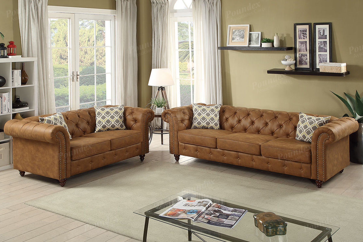 2-PCS SOFA & LOVESEAT (Breathable Leatherette - 2 Colors)