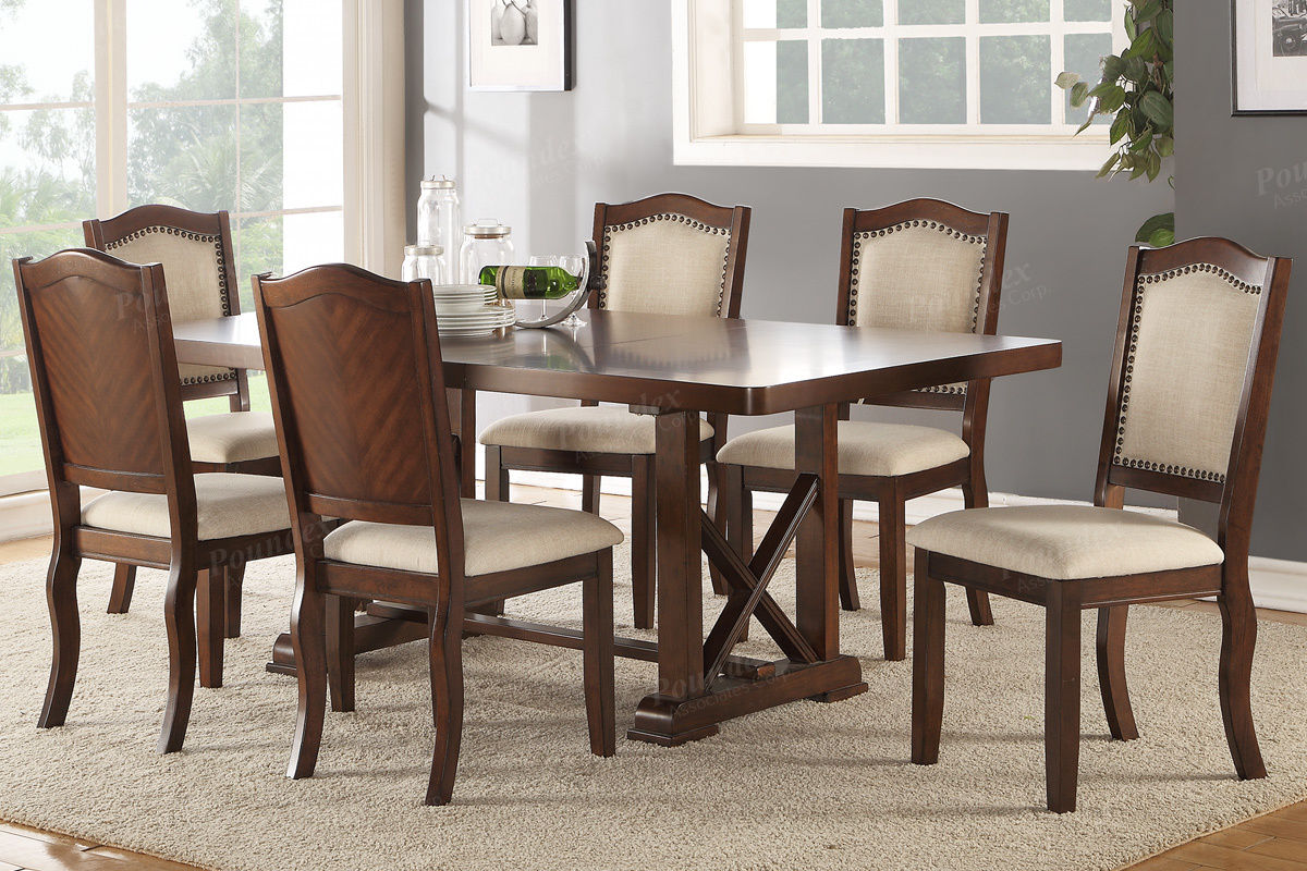 WOODEN DINING SET (Table + 6 Chairs)