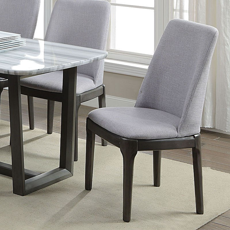Thumbnail: MADAN - (Table + 6 Chairs) / Fabric Padded Seat / Marble Top