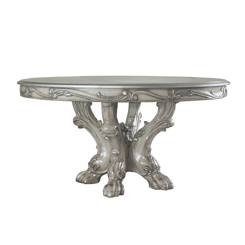 Thumbnail: DRESDEN - 7pcs ( Table + 6 Side Chairs ) / Padded PU Seat / Nailhead Trim