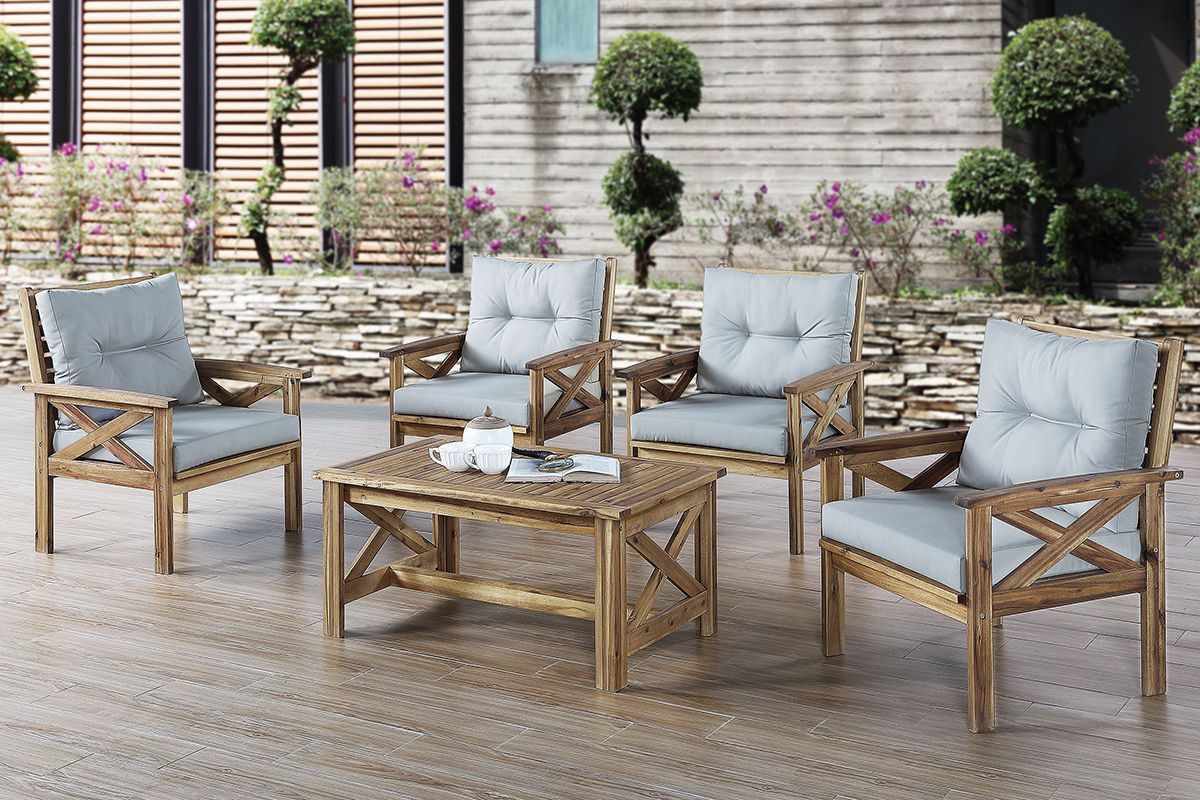 #448 - 5PCS Set Acasia Wood with Oil Finish