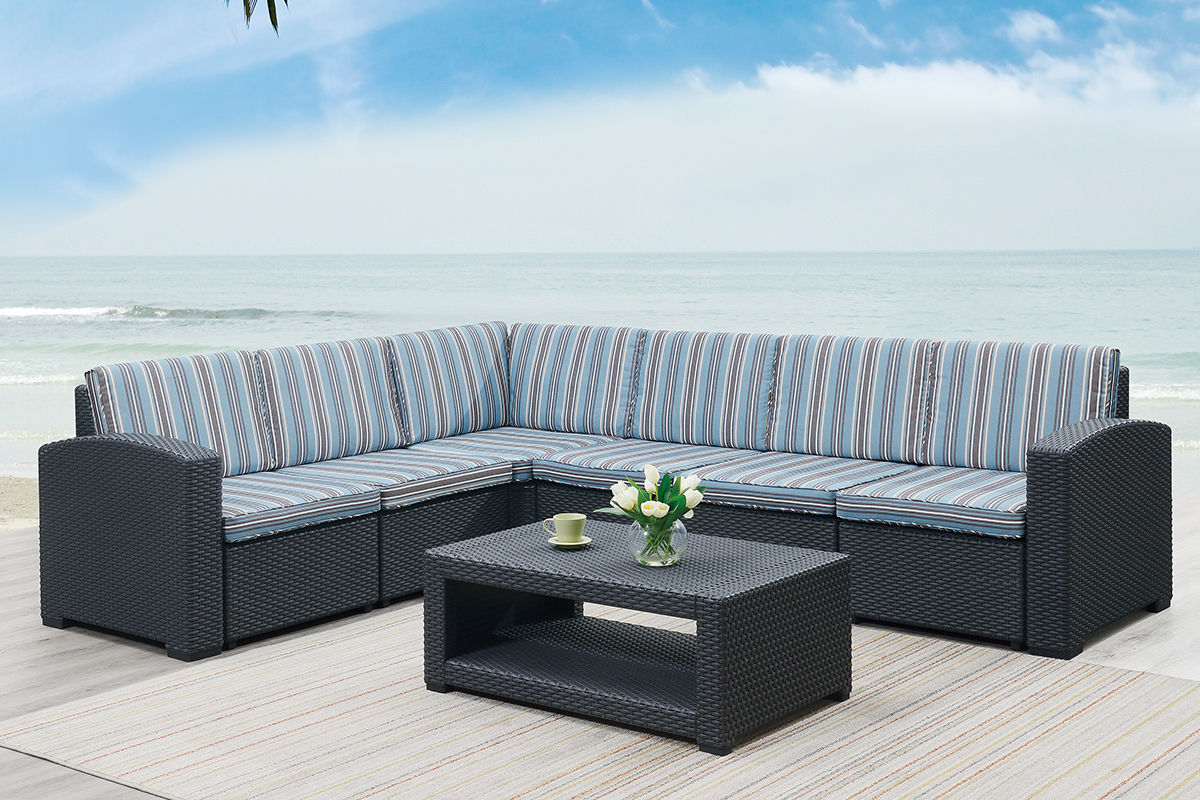Patio Sectional Set (Aluminum Frame / PE Resin Wicker)