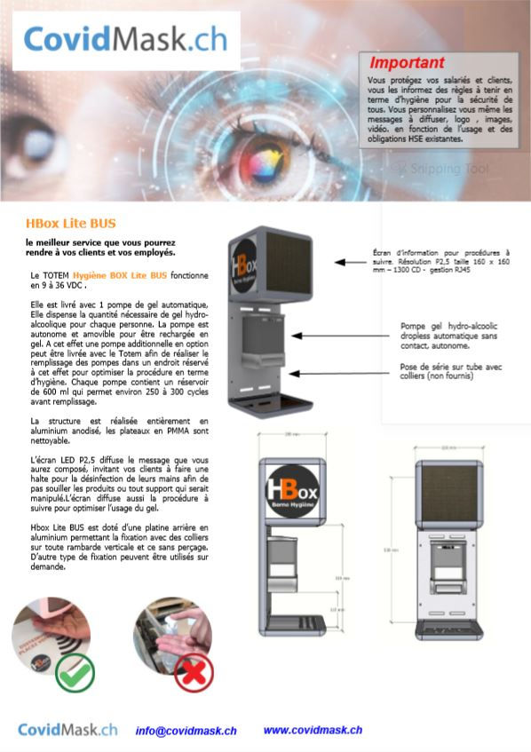 Totem hygiène HBox Lite
