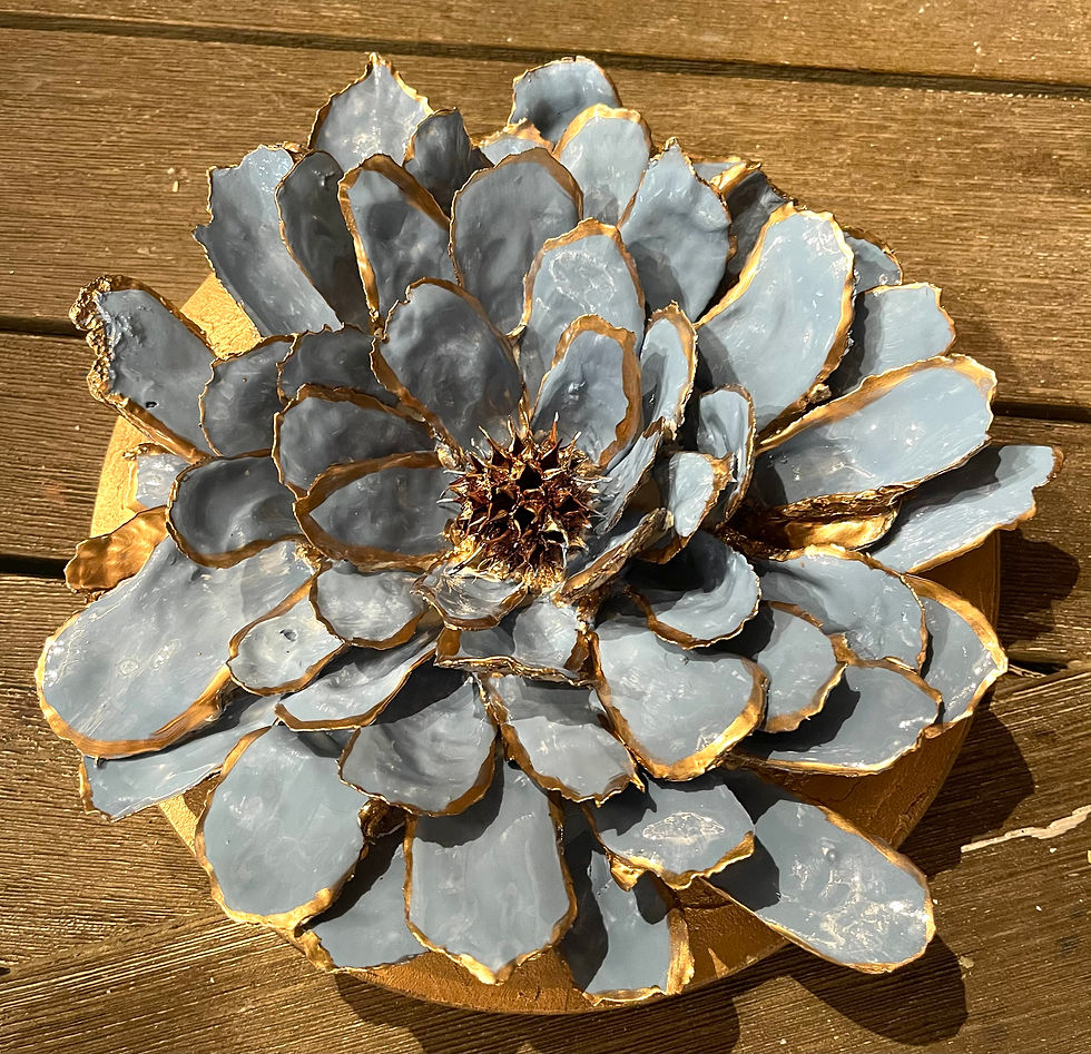 Thumbnail: Oyster Shell Table Top Garden Flower