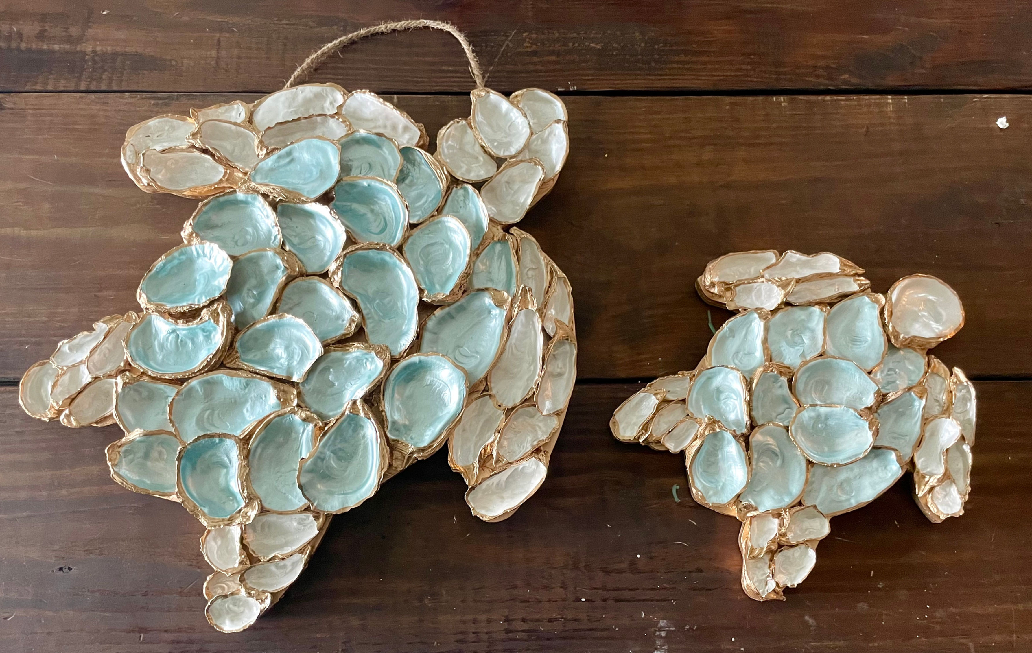 Oyster Shell Art Sea Turtle