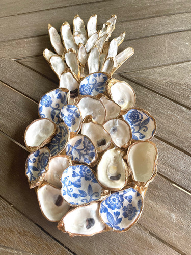 Chinoiserie Oyster Shell Art Pineapple | SunKissed Treasures