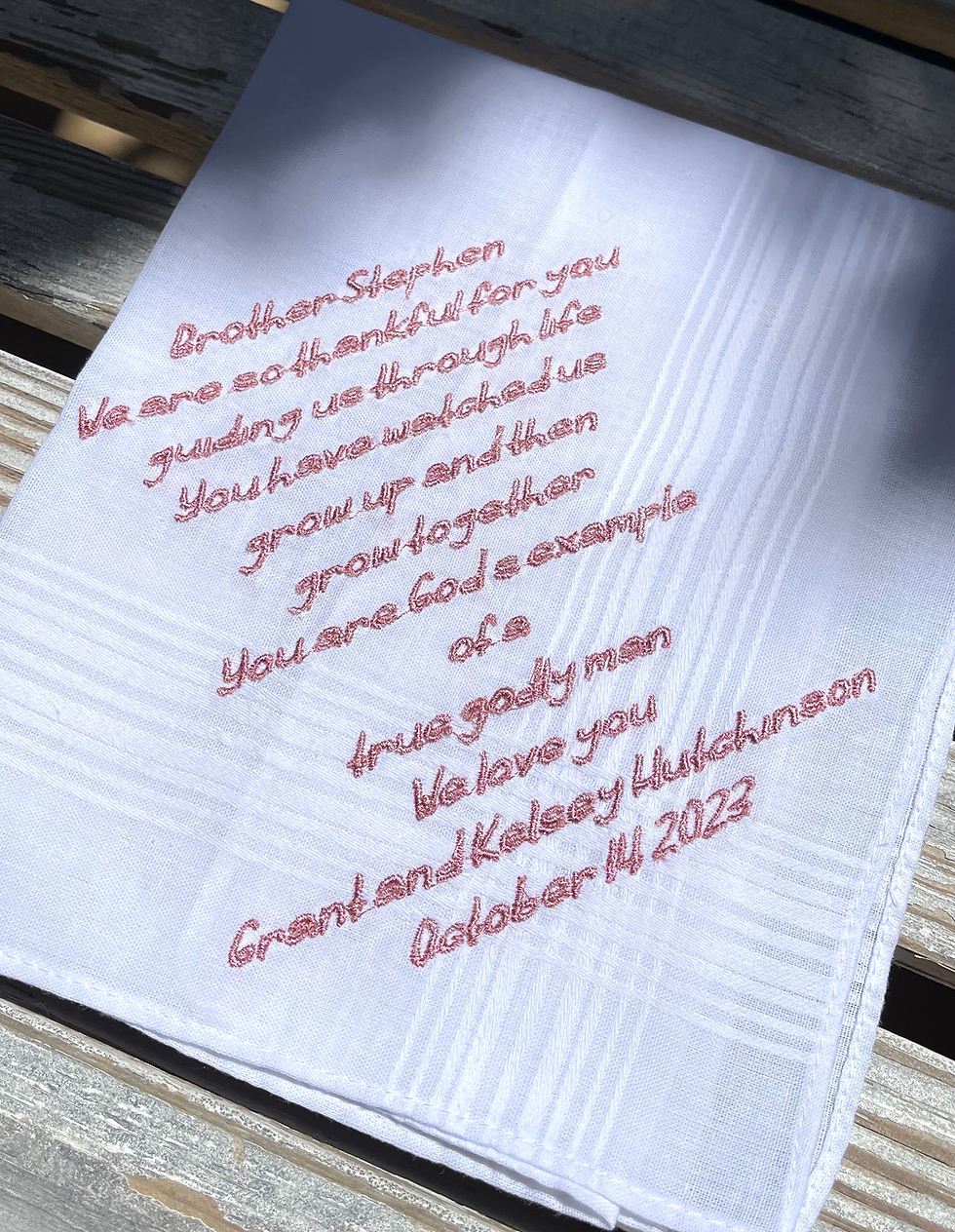 Thumbnail: Personalized Wedding Hankerchief