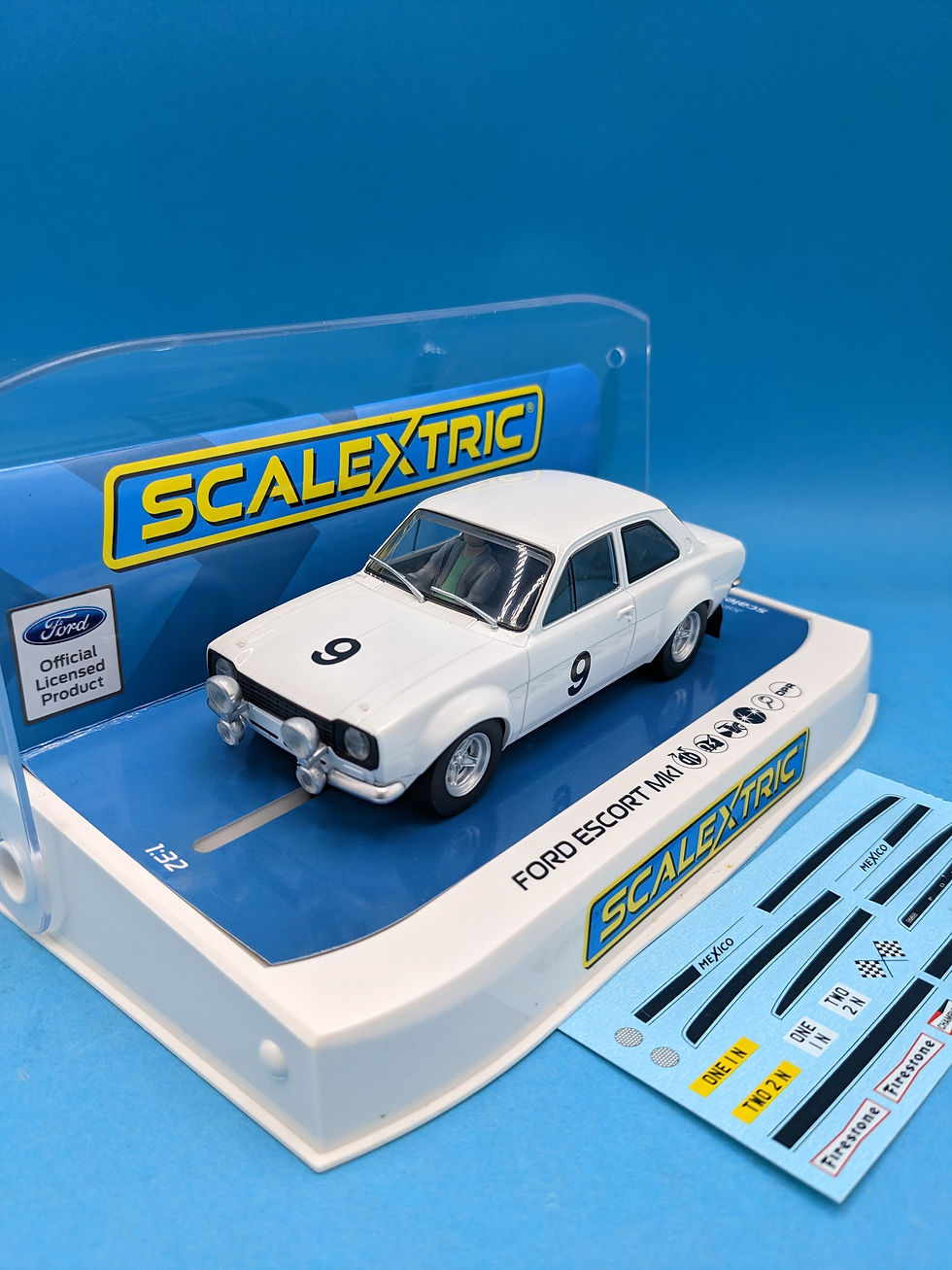 Thumbnail: Scalextric C4011-9 Ford Escort MK1 Mexico White No.9 Black Markings 1 of 200